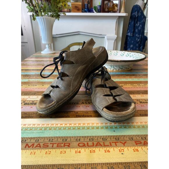 Wolky Kite Ghillie Lace Up Comfort Sandals Size 41 US 10 Leather Adjustable - Picture 1 of 13